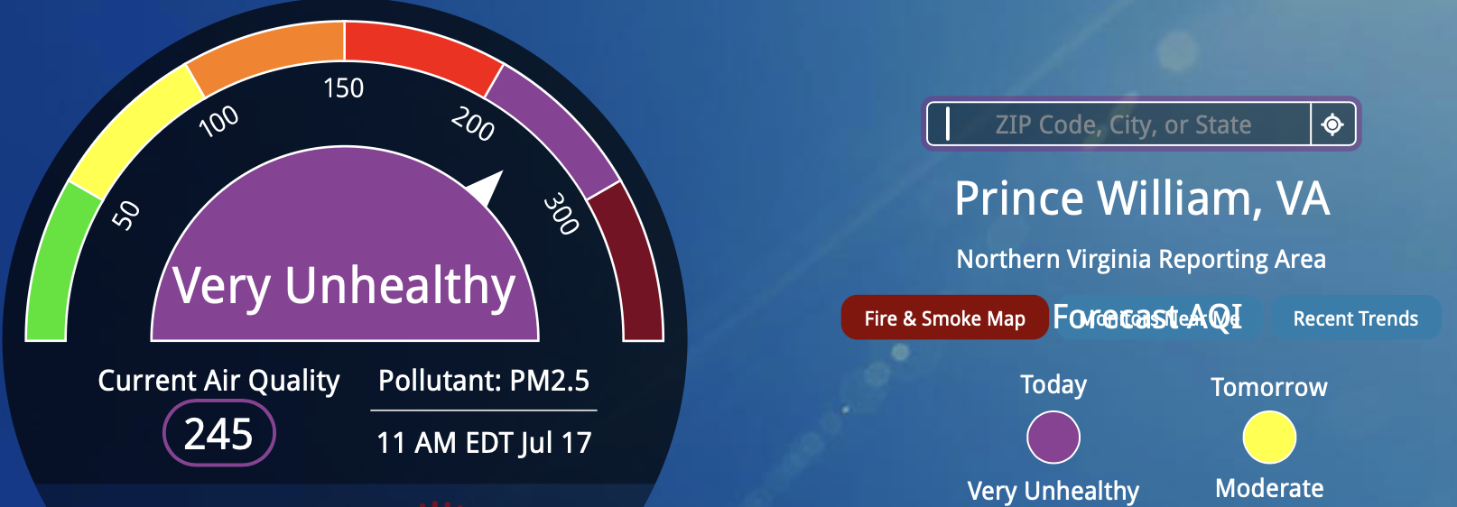 Code Purple Air Quality Alert