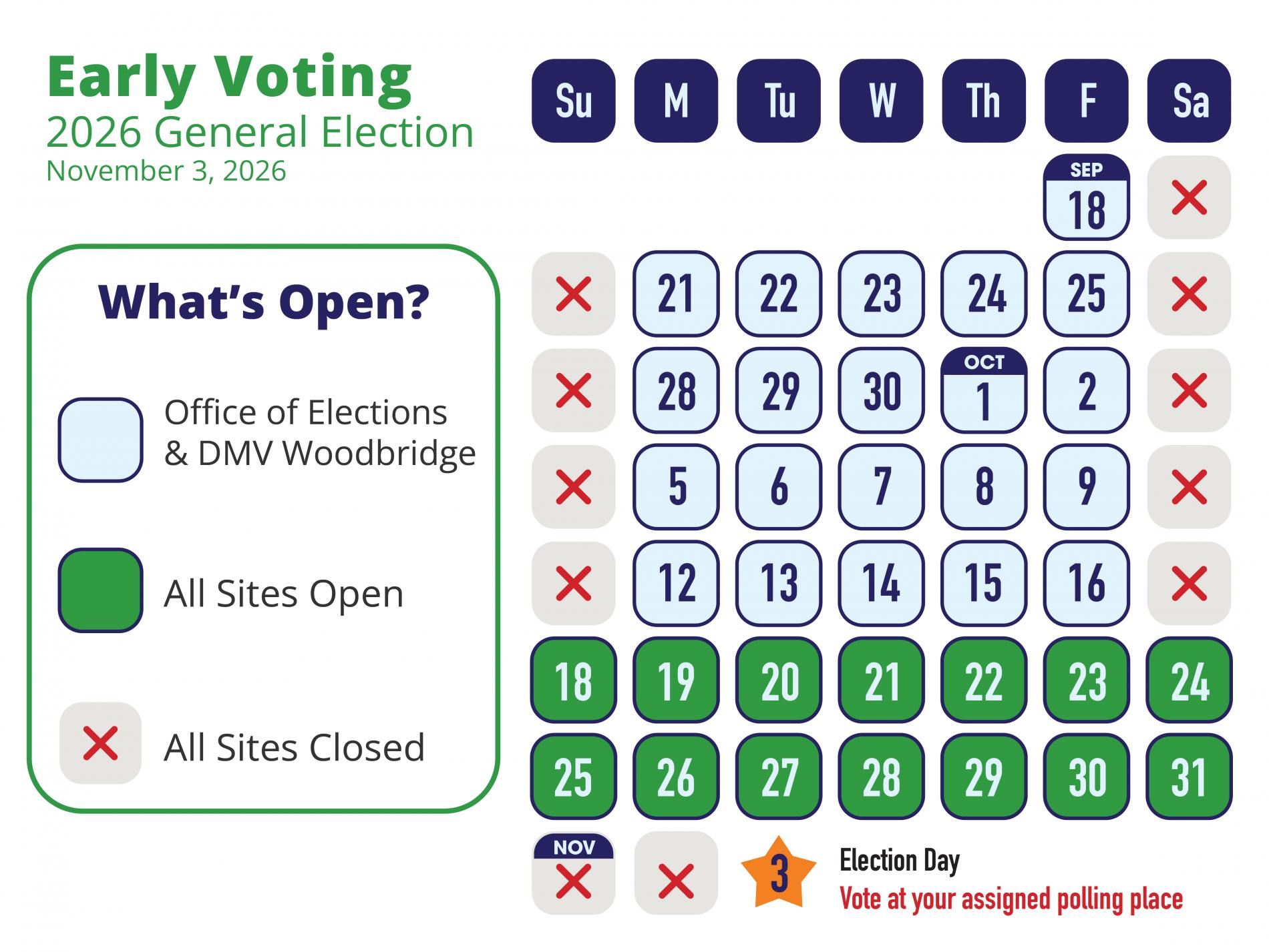 November early voting calendar