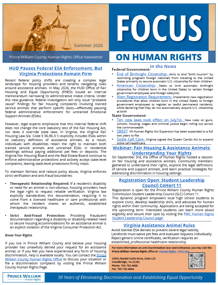 Summer 2026 Newsletter